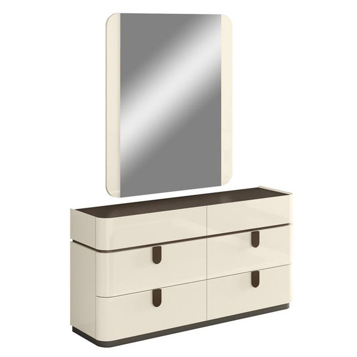 J & M Furniture Paramount Mirror  - Beige/Brown