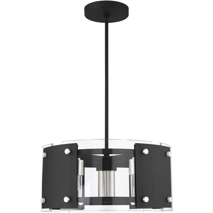 18" 7 Light Dimmable Chandelier With Shades - Black