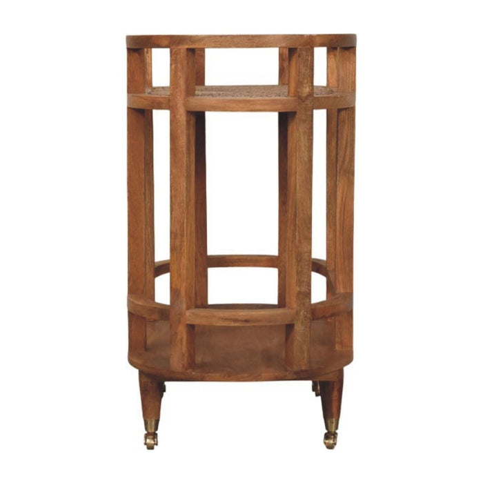 Solid Wood Solid Console Table With Shelf With Two Drawers (719162) - Brown