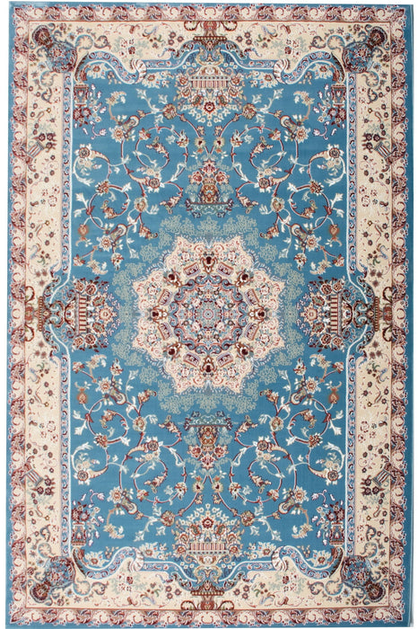 10' x 13' Oriental Distressed Area Rug - Blue And Ivory