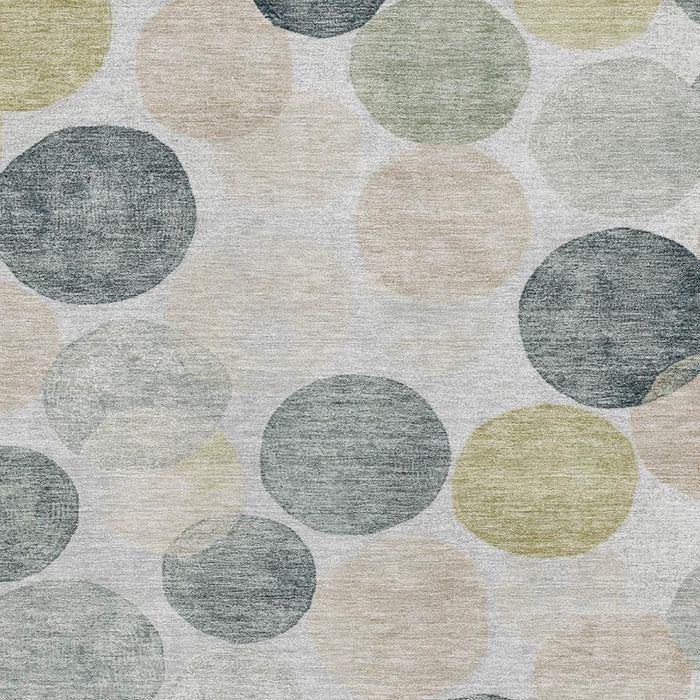 10' X 14' Geometric Washable Area Rug With UV Protection (707395) - Gray / Gold / Silver