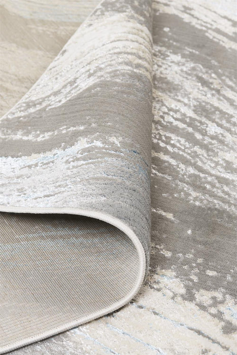 13' x 20' Abstract Rectangle Area Rug - Gray Ivory And Blue
