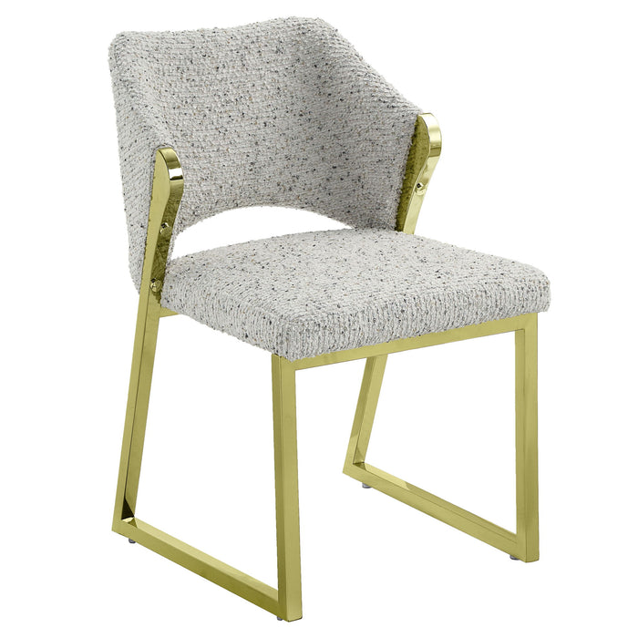 Upholstered Boucle Wing Back Dining Side Chair - Beige