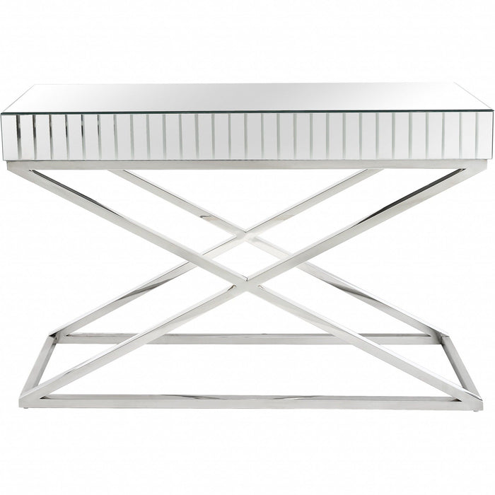 47" Mirrored Glass Console Table - Silver