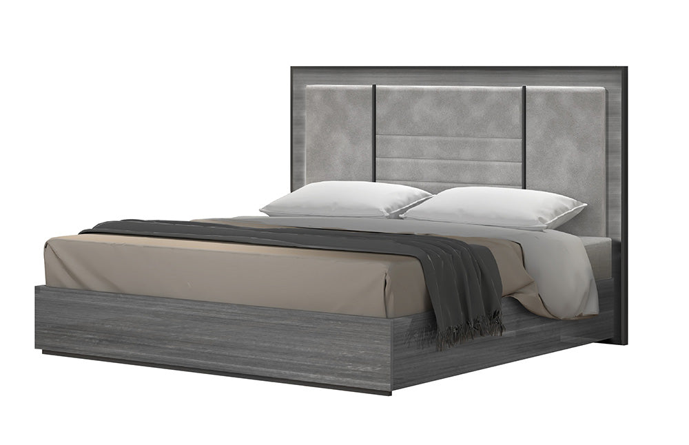 J & M Furniture Blade Premium King Bed in Light Moon Grey