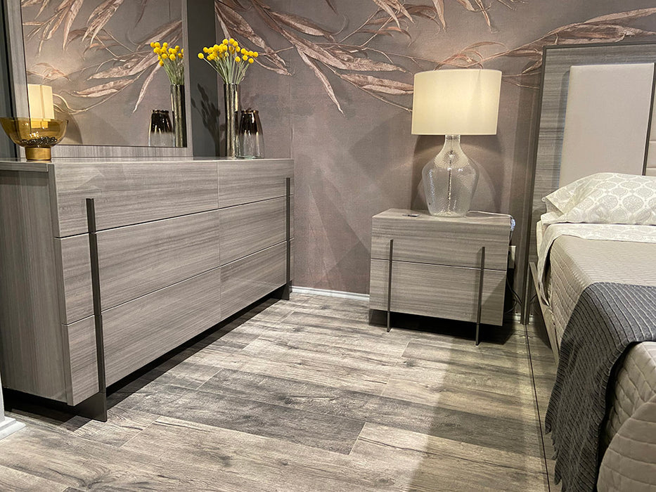 J & M Furniture Blade Premium Night Stand in Moon Grey