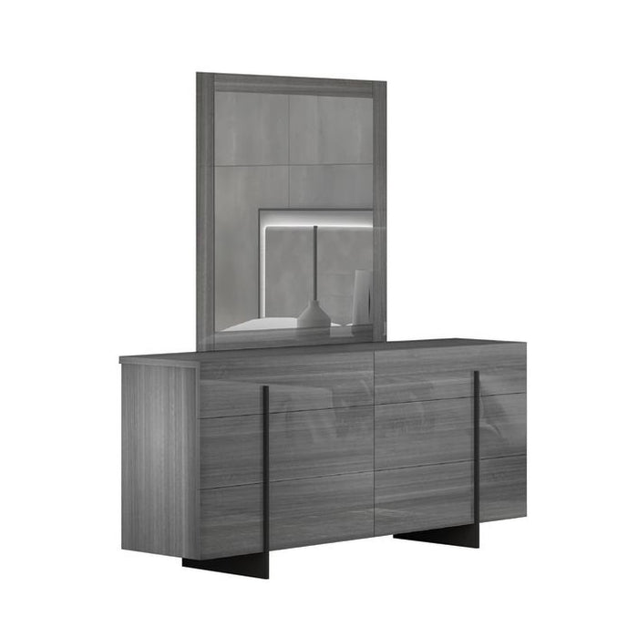J & M Furniture Blade Premium Mirror - Moon Grey