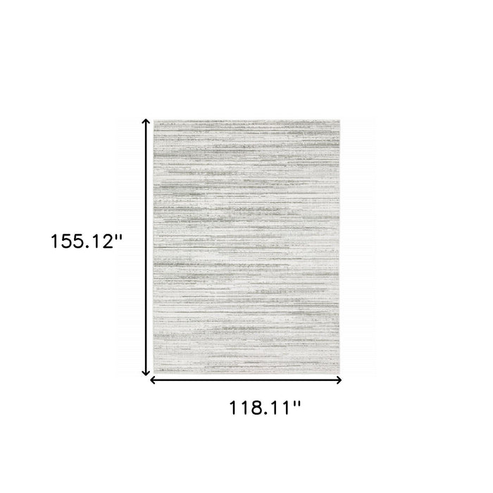 9.8' x 12.9' Abstract Power Loom Area Rug - Gray And White