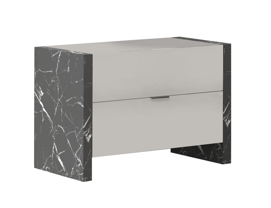 J & M Furniture Stoneage Premium Night Stand in Grigio