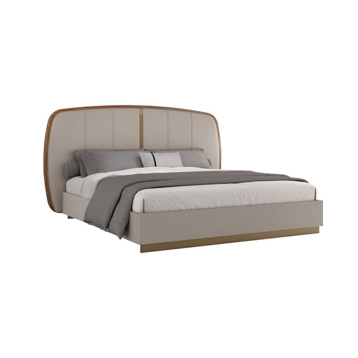 J & M Furniture Ambra King - Walnut/Light Grey