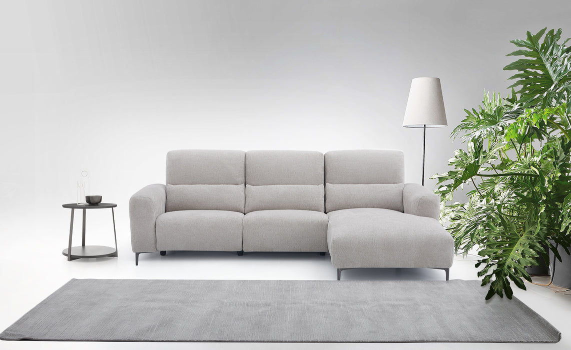 J & M Furniture Winslow Fabric Sectional in Light Gray