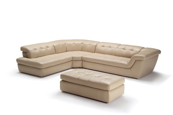 J & M Furniture 397 Italian Leather Sectional Beige Color In Left Hand Facing
