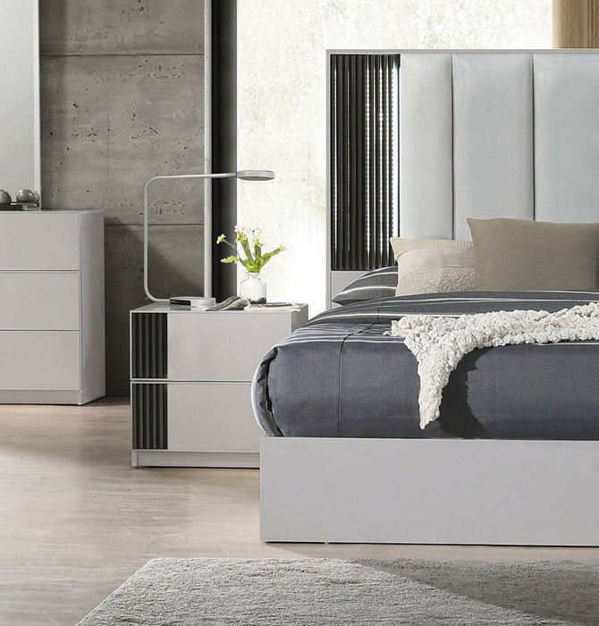 J & M Furniture Lucia Night Stand Left in Grey