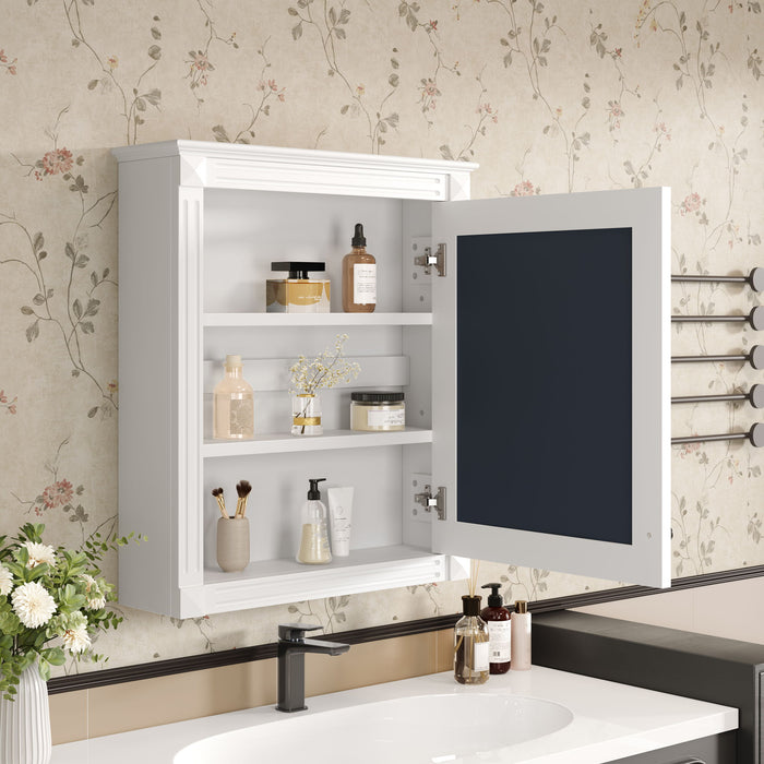Giga wall-mounted bathroom medicine cabinet with mirror and adjustable shelf, modern storage solution for bathroom organization