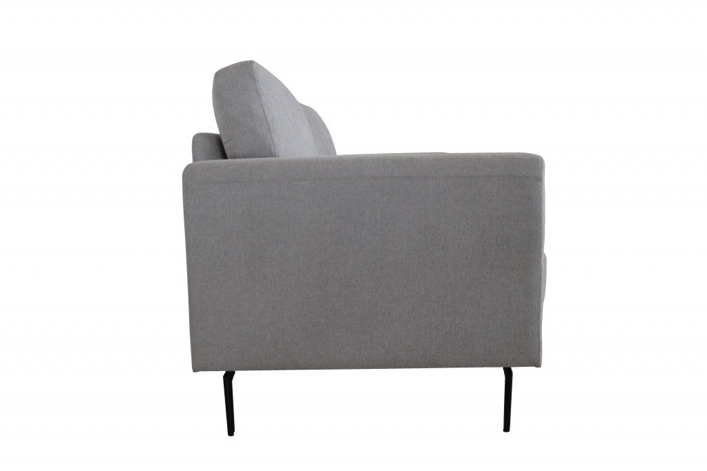 Linen Arm Chair - Light Gray And Black