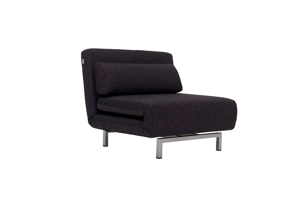 J & M Furniture Premium Chair Bed LK06-1 in Black Fabric