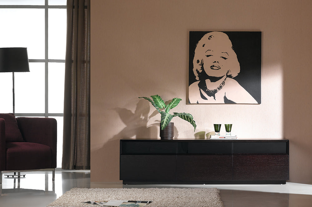 J & M Furniture TV Stand 023 in Dark Oak