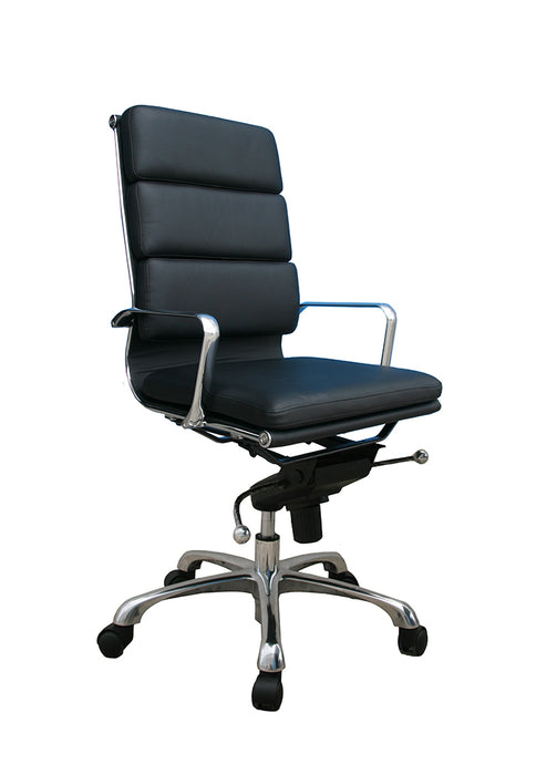 J & M Furniture Plush High Back Office Chair in Black