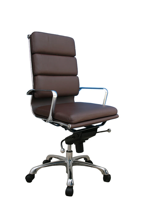 J & M Furniture Plush High Back Office Chair in Brown
