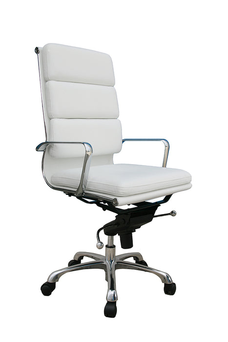 J & M Furniture Plush High Back Office Chair in White