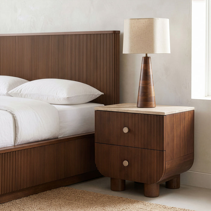 Cressa Mango Wood Nightstand by Meridian Furniture, accent nightstand with a natural wood finish and simple design.