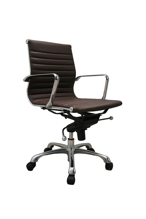 J & M Furniture Comfy Low Back Brown Office Chair