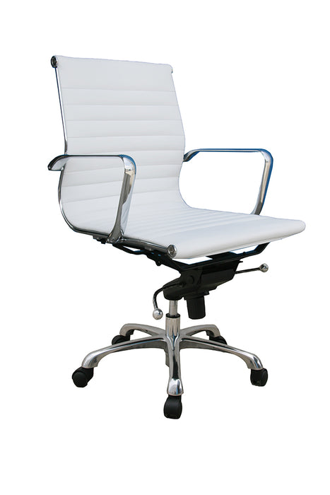 J & M Furniture Comfy Low Back White Office Chair