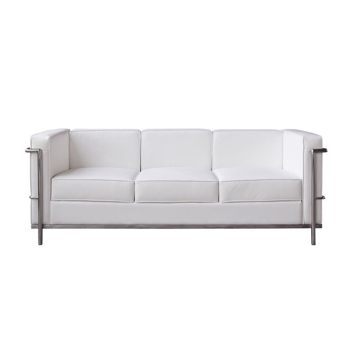 J & M Furniture Cour Italian Leather Sofa - White