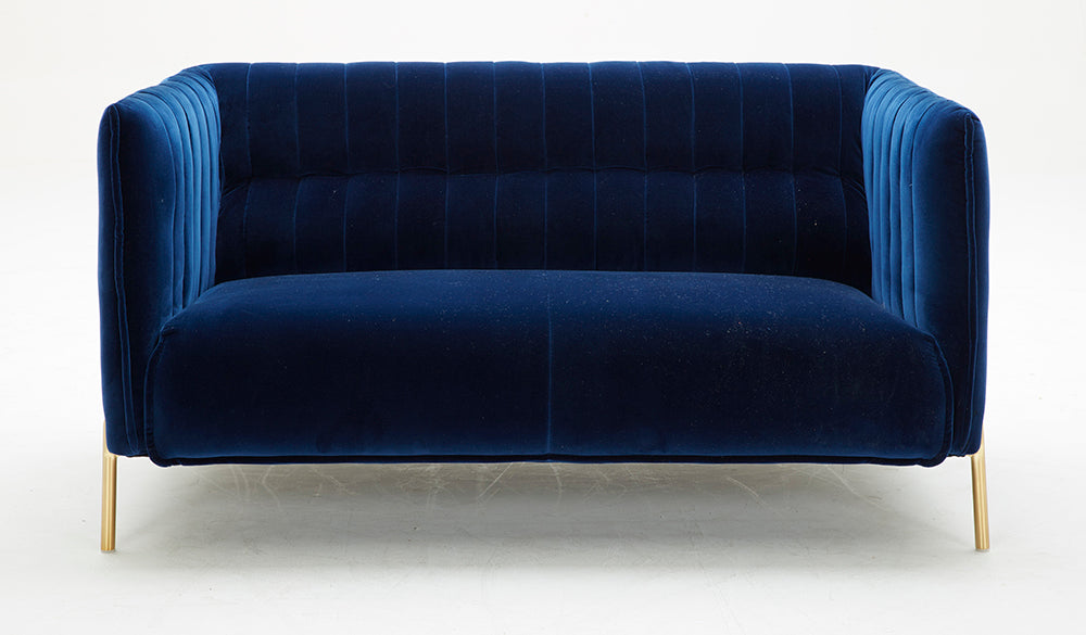 J & M Furniture Deco Love Seat in Blue