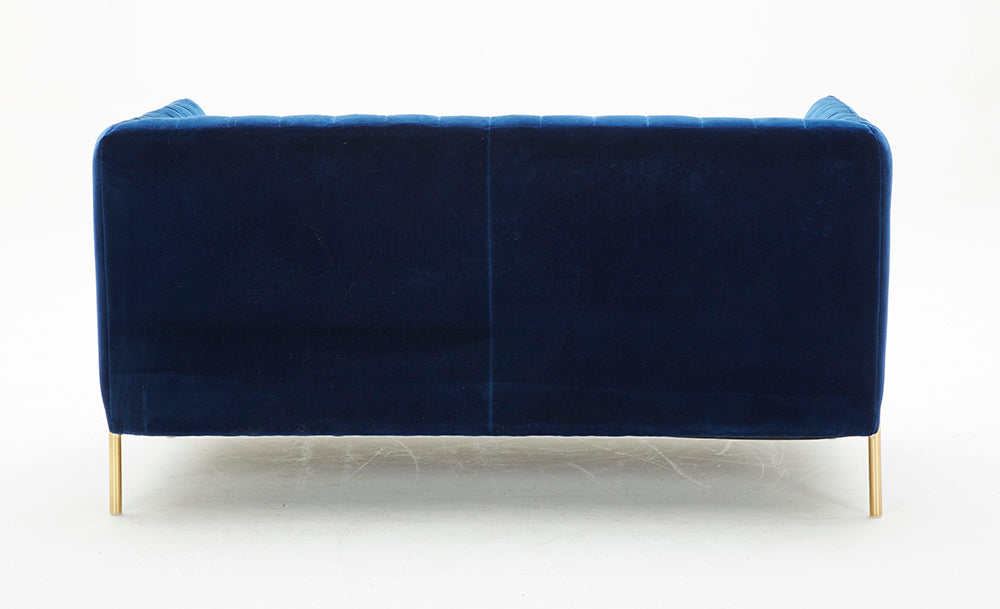 J & M Furniture Deco Love Seat in Blue