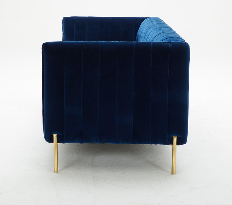 J & M Furniture Deco Love Seat in Blue