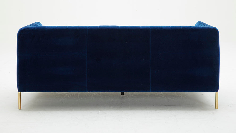 J & M Furniture Deco Sofa in Blue Fabric
