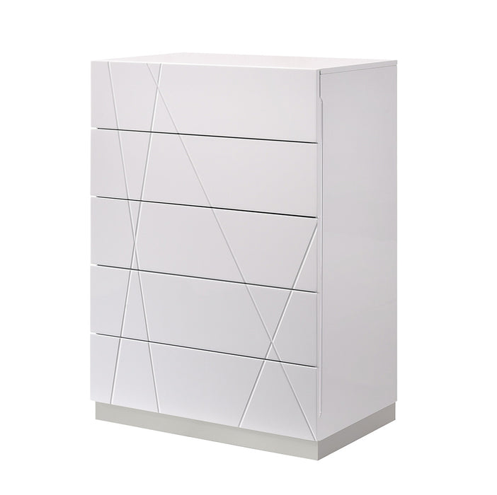 J & M Furniture Naples Chest in White