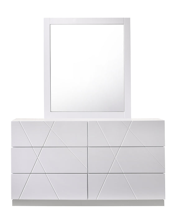 J & M Furniture Naples Dresser & Mirror in White