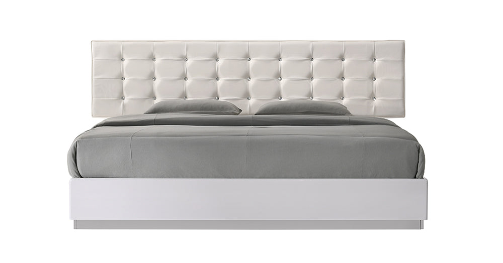J & M Furniture Milan King Size Bed in White