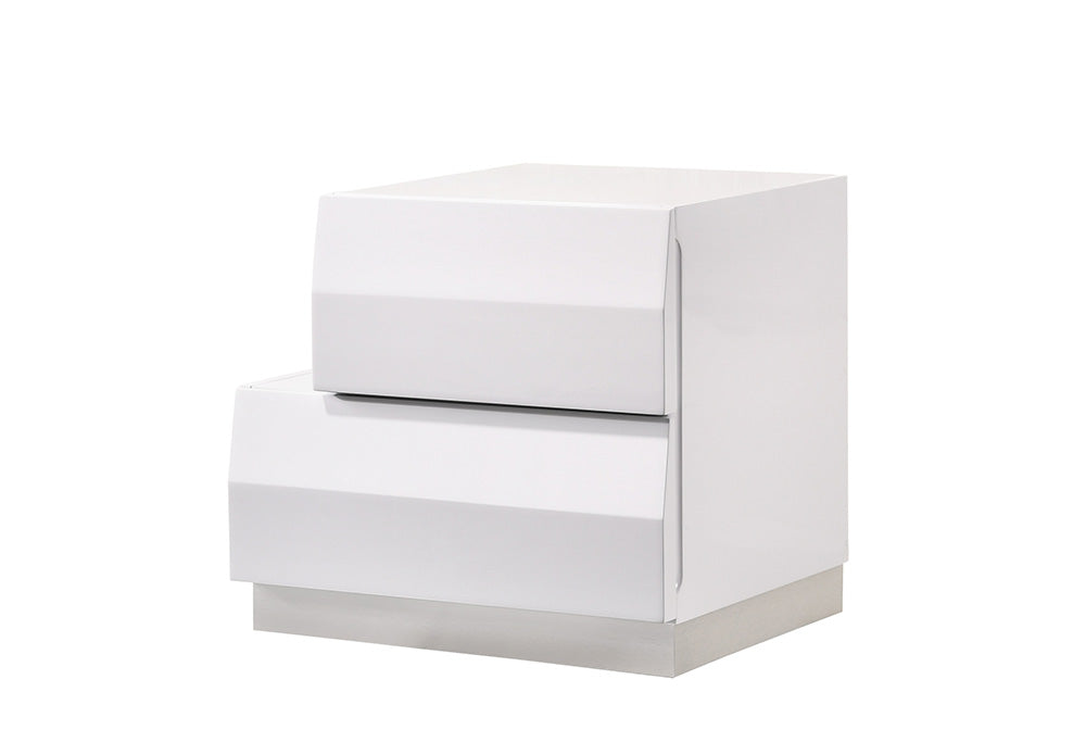 J & M Furniture Milan Left Facing Night Stand in White
