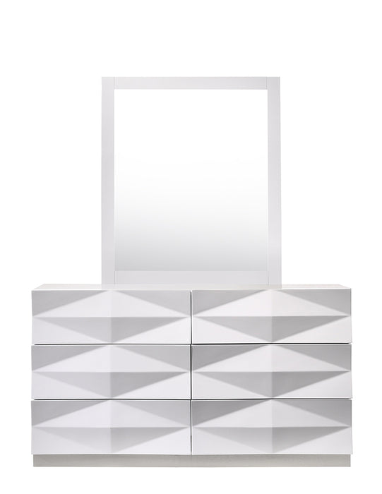J & M Furniture Verona Dresser & Mirror in White