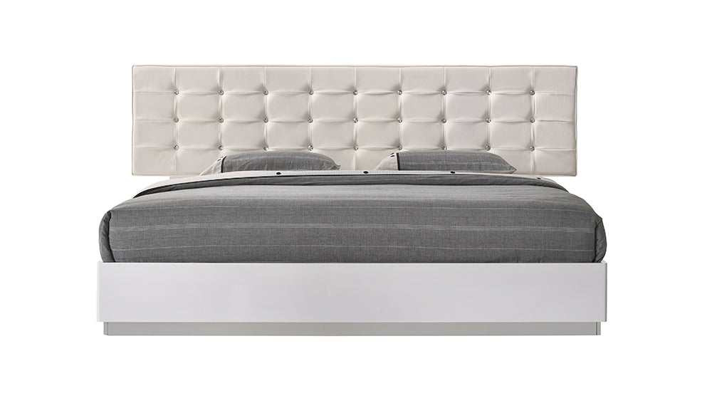J & M Furniture Verona Queen Size Bed in White
