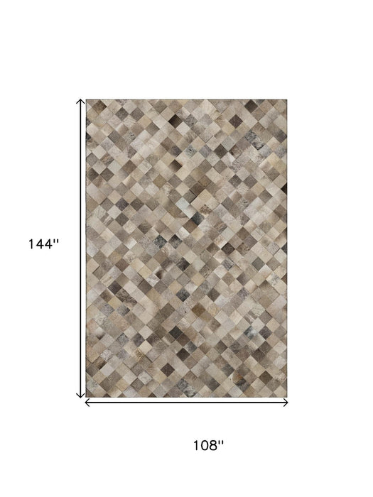 9' X 12' Patchwork Washable Area Rug With UV Protection (644651) - Gray / Ivory / Beige