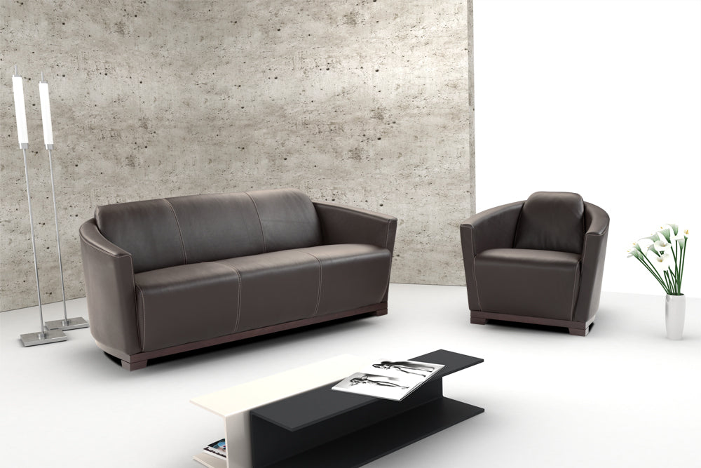 J & M Furniture Hotel Chair in Black Italian Leather