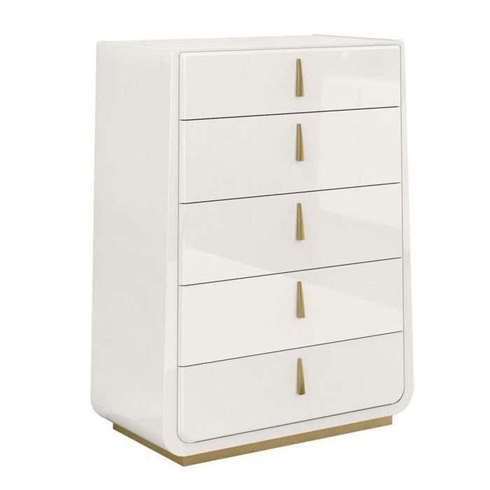 J & M Furniture Luna Oro Chest  - White