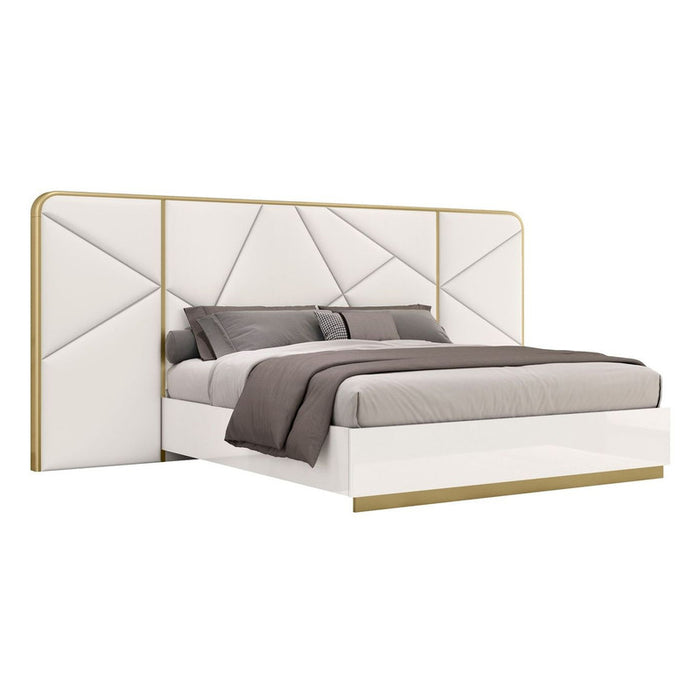 J & M Furniture Luna Oro King Bed - White