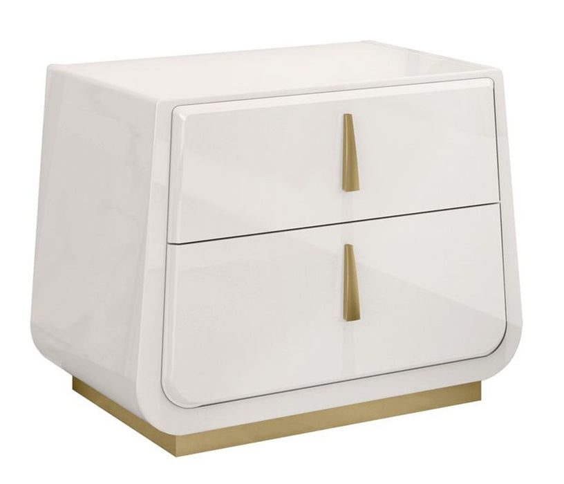 J & M Furniture Luna Oro Nightstand - White