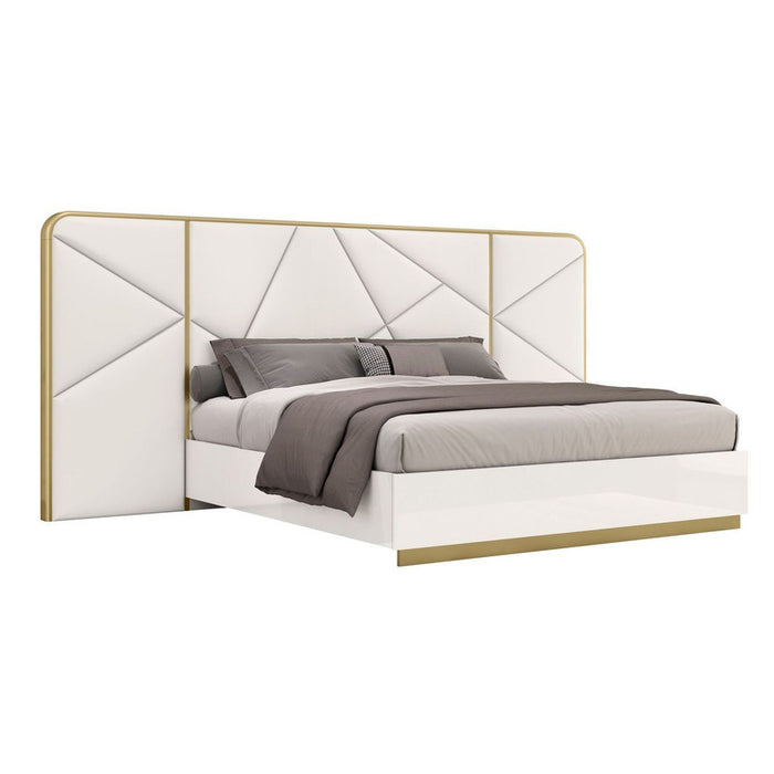 J & M Furniture Luna Oro Queen Bed - White