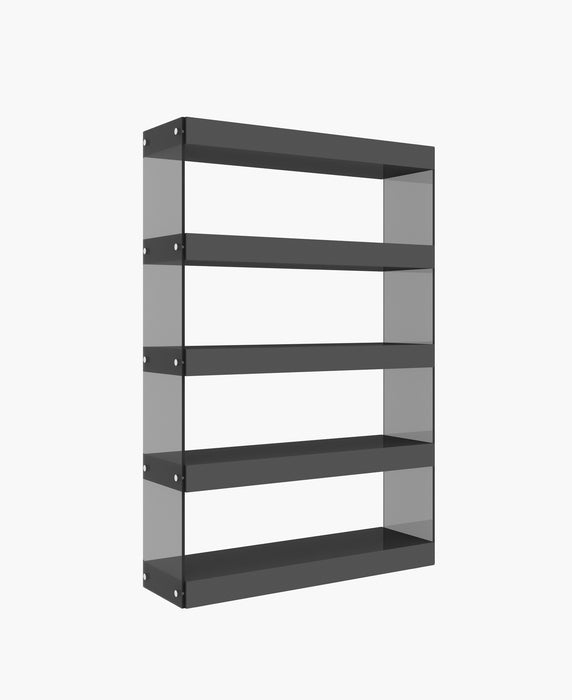 J & M Furniture Cloud Curio Unit in Grey High Gloss