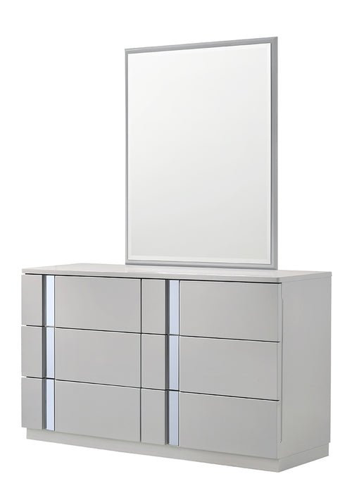 J & M Furniture Palermo Dresser & Mirror in Grey