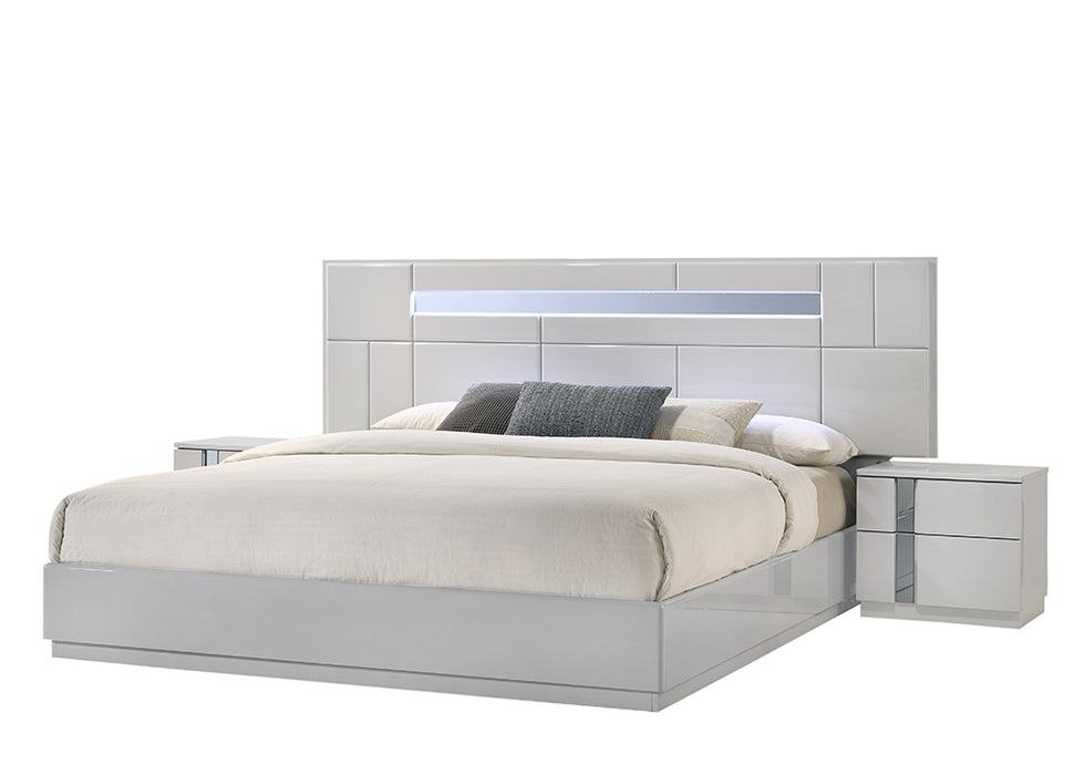 J & M Furniture Palermo Queen Size Bed in Grey