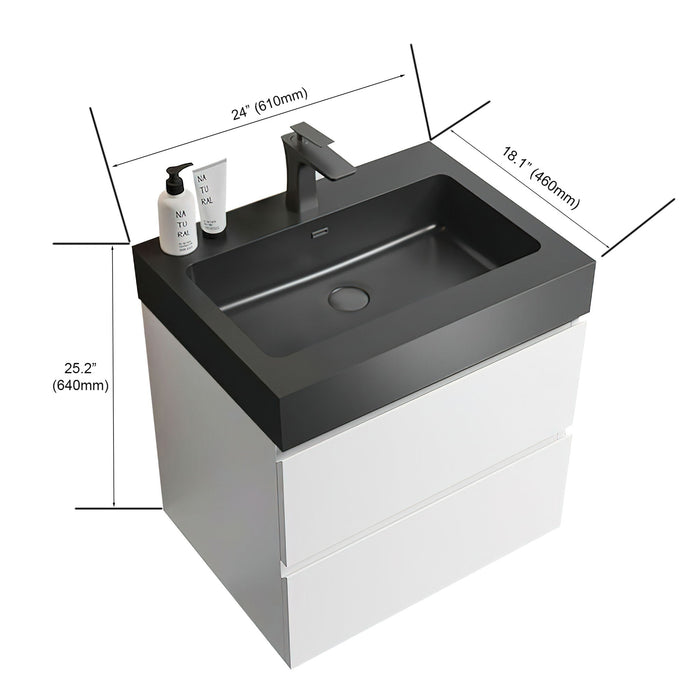 Giga Alice bathroom vanity with large storage, wall-mounted floating design and integrated sink basin for modern bathrooms.