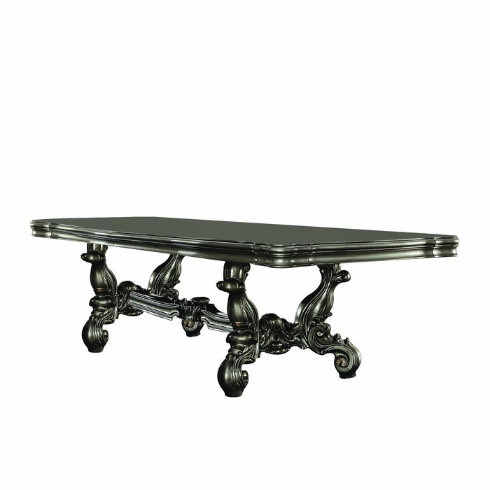 46" Solid Wood Trestle Base Dining Table - Green