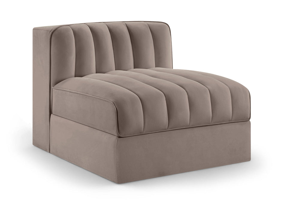 Rummi - Velvet Performance Fabric Upholstered Modular Armless Chair